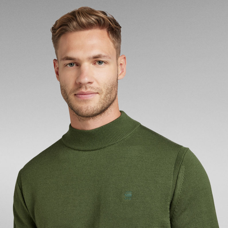 G-STAR® Premium Core Mock Turtle Knitted Pullover Grün