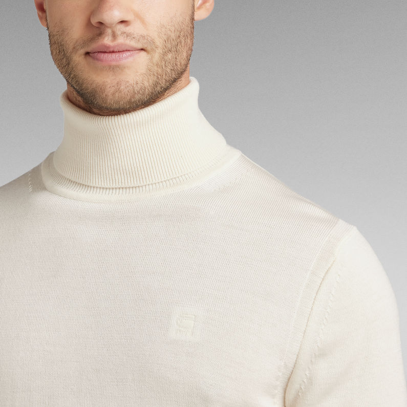 G-Star RAW® Premium Core Turtle Neck Knitted Pullover Weiß
