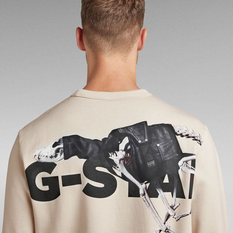 G-STAR® Hound Skeleton Back Graphic Sweater Beige