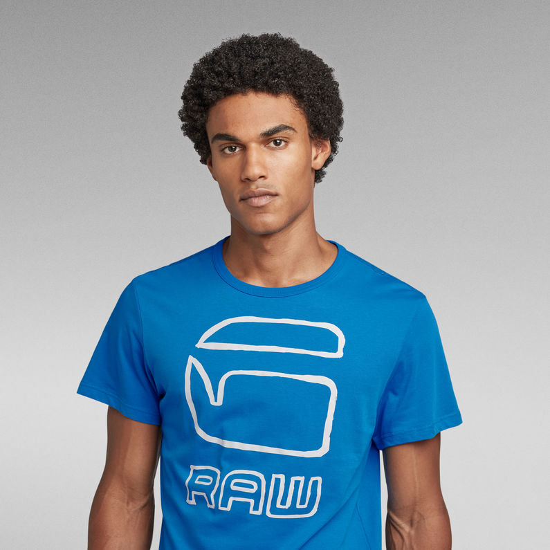 G-Star RAW® Graphic Graw Straight T-Shirt Mittelblau