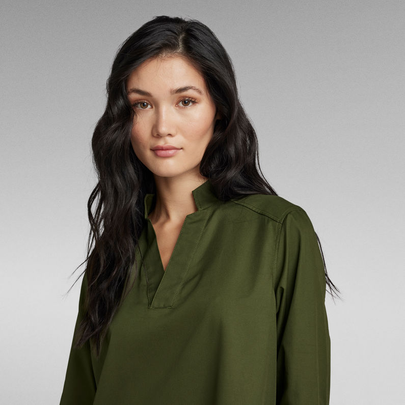 G-Star RAW® Millery V-Neck Shirt Dress Green