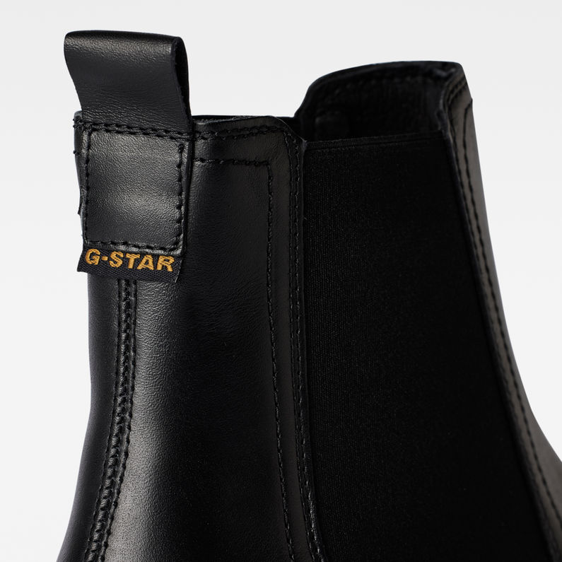 G-Star RAW® Scutar Chelsea Lederen Boots Zwart detail