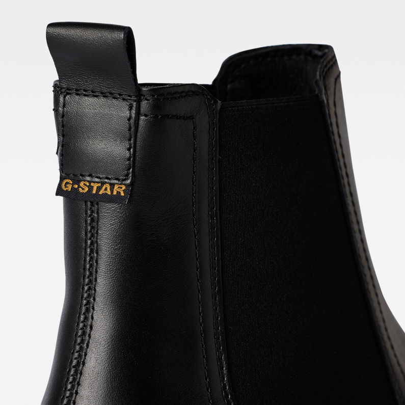 G-STAR® Scutar Chelsea Lederen Boots Zwart detail