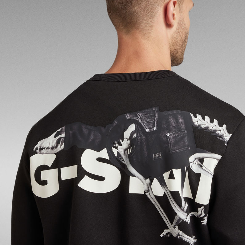 G-STAR® Hound Skeleton Back Graphic Sweater Black