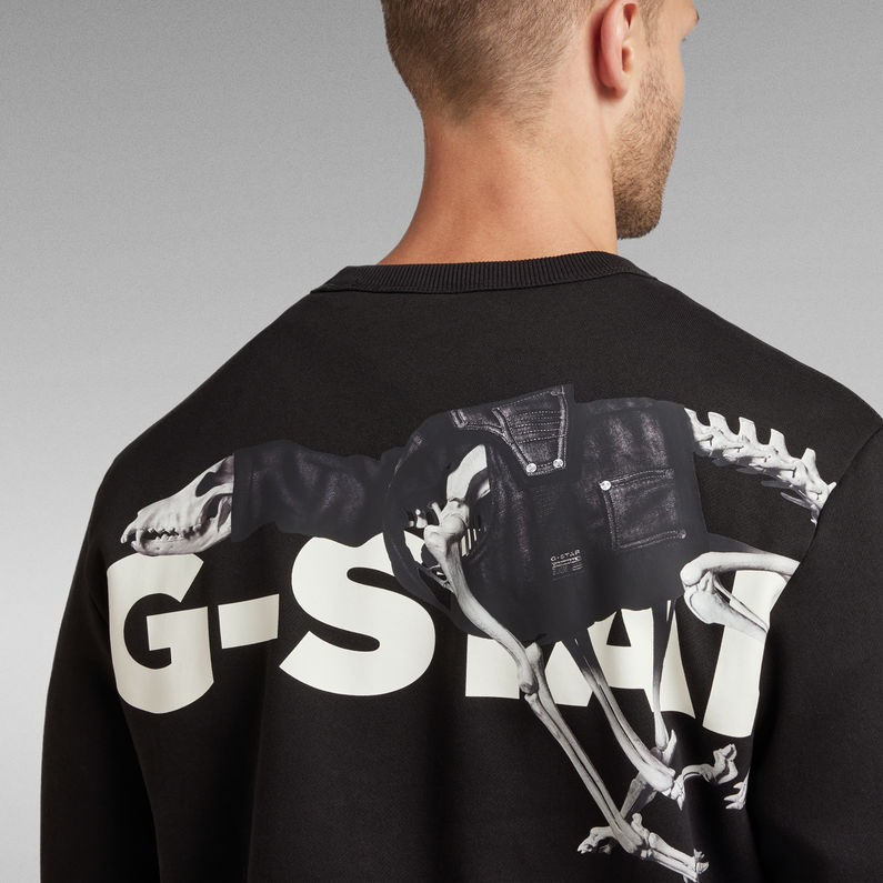 G-STAR® Sweat Hound Skeleton Back Graphic Noir