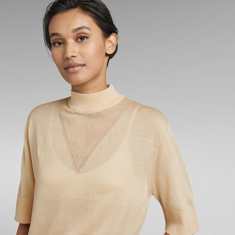 G-Star RAW® Core Mock Neck Knitted Top Beige
