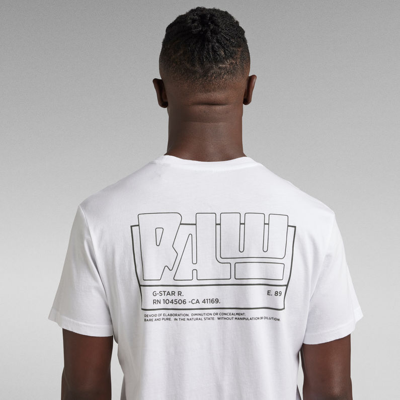 G-STAR® T-Shirt Back Graphic Text Blanc