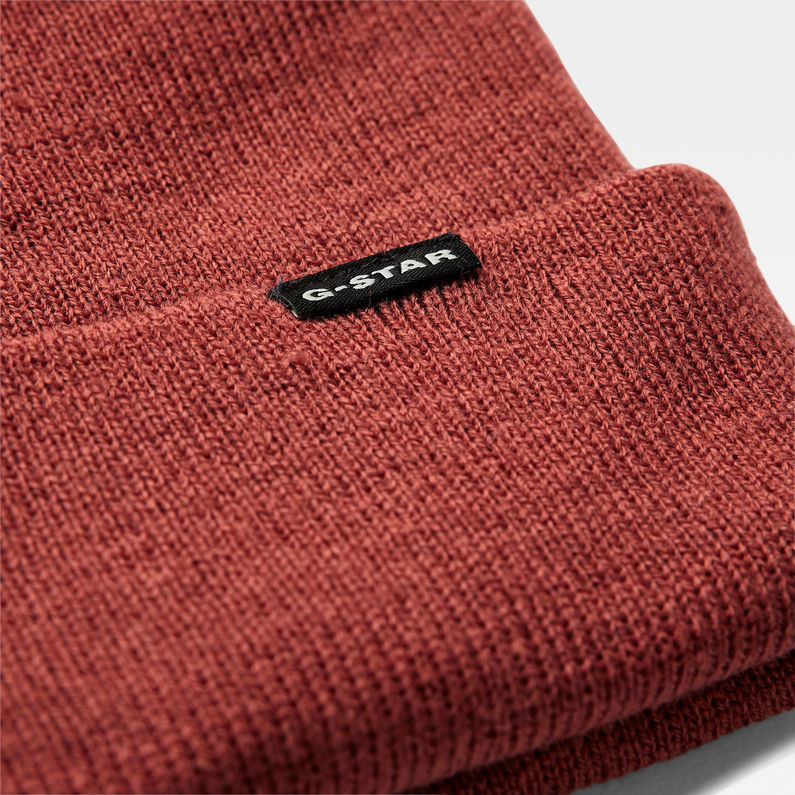 G-STAR® Effo Long Beanie Rot detail shot buckle
