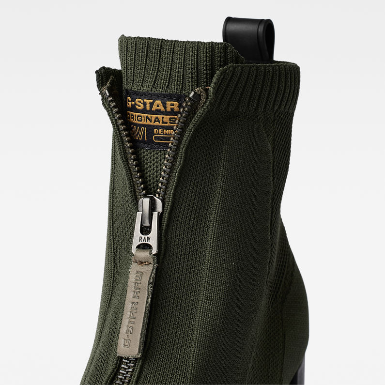 G-Star RAW® Mysid Mid Knit Zip Boots Green detail