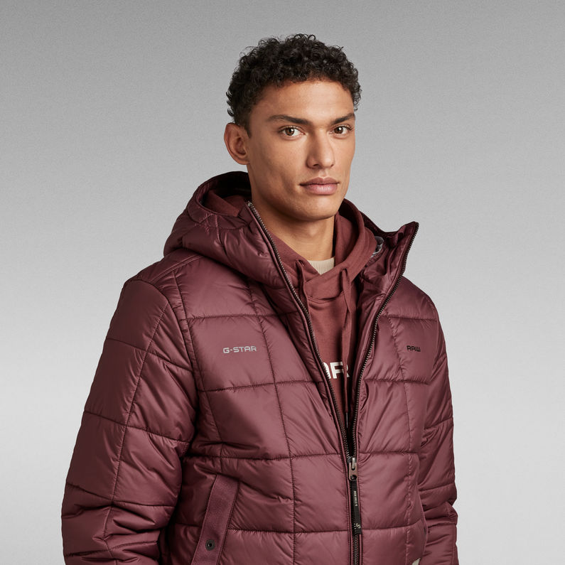 G-Star RAW® Meefic Squared Quilted Hooded Jacket Purple