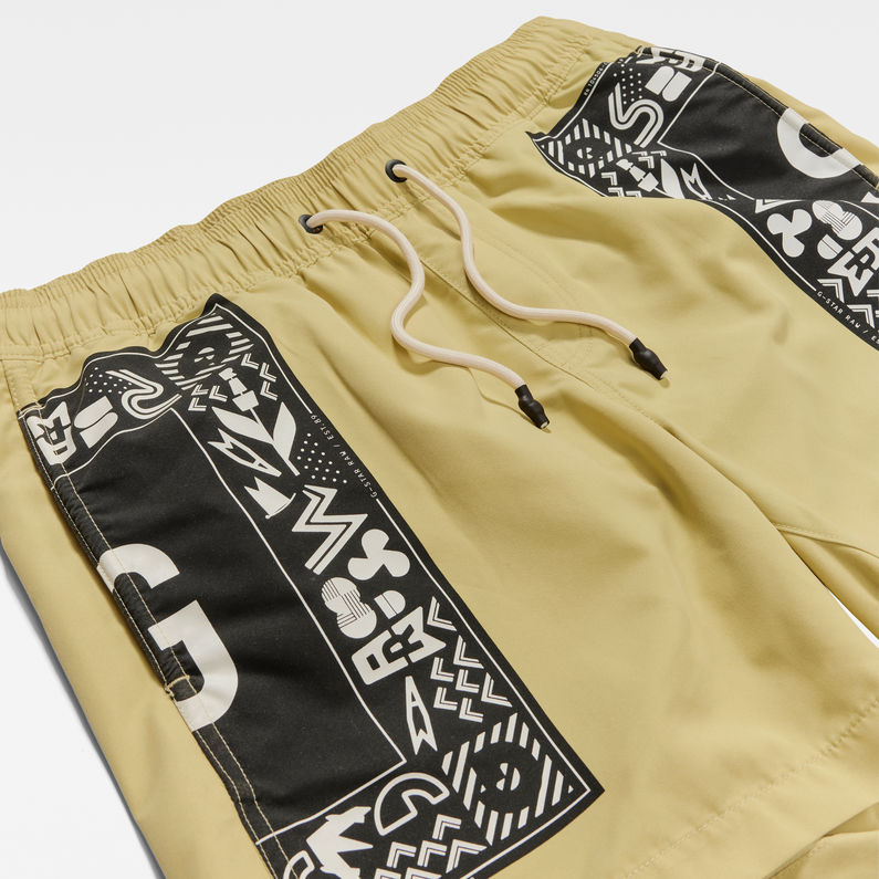 G-STAR® Dirik Solid Big Artwork Badeshorts Grün detail shot