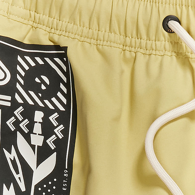G-STAR® Short De Bain Dirik Solid Big Artwork Vert fabric shot