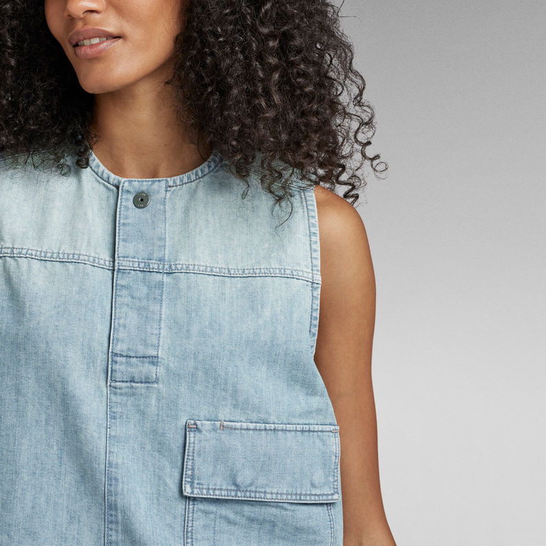 G-Star RAW® Chemise Worker Cropped Sleeveless Bleu clair