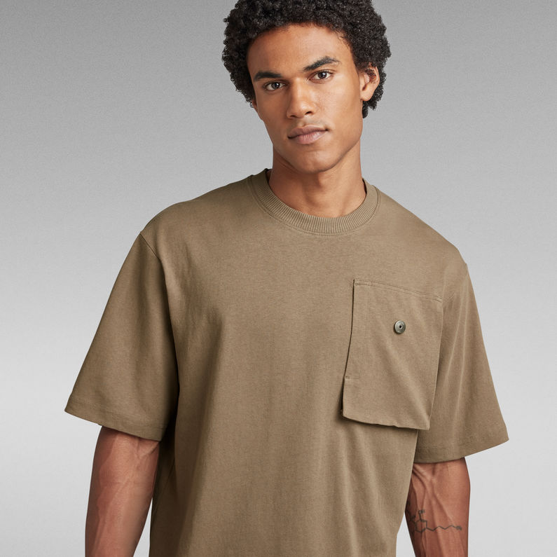 G-Star RAW® Oversized Boxy T-Shirt Chest Pocket Brown