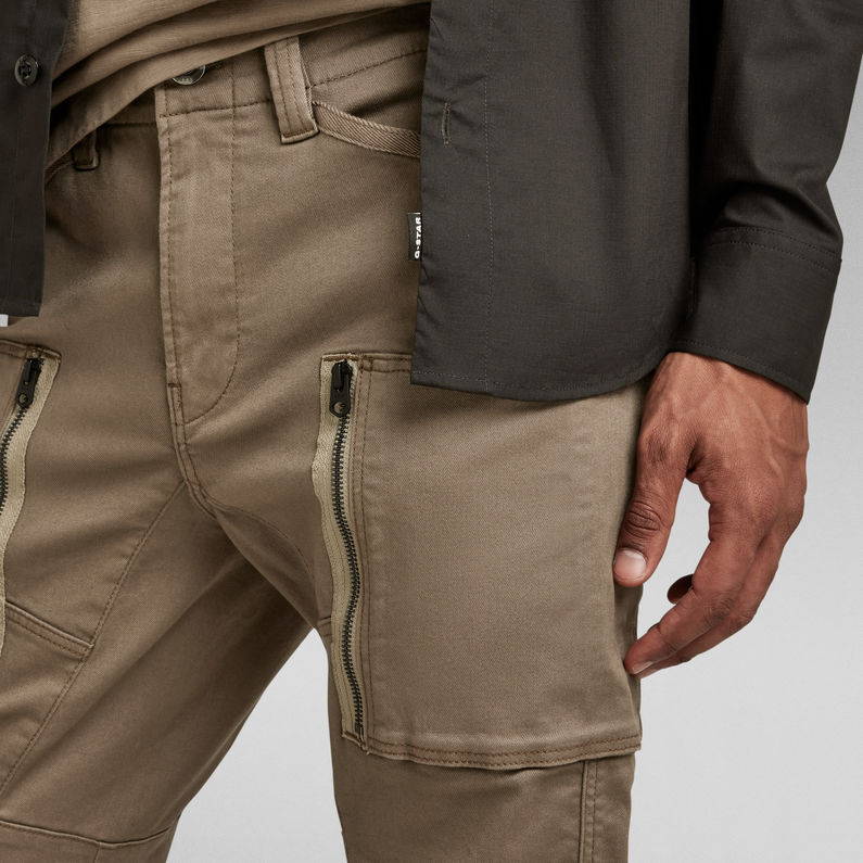 g-star-raw-pantalon-cargo-zip-pocket-3d-skinny-brun