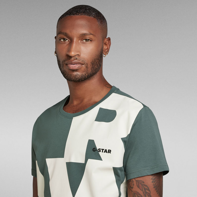 Scaled Up Raw Chest T-Shirt Green | G-Star US