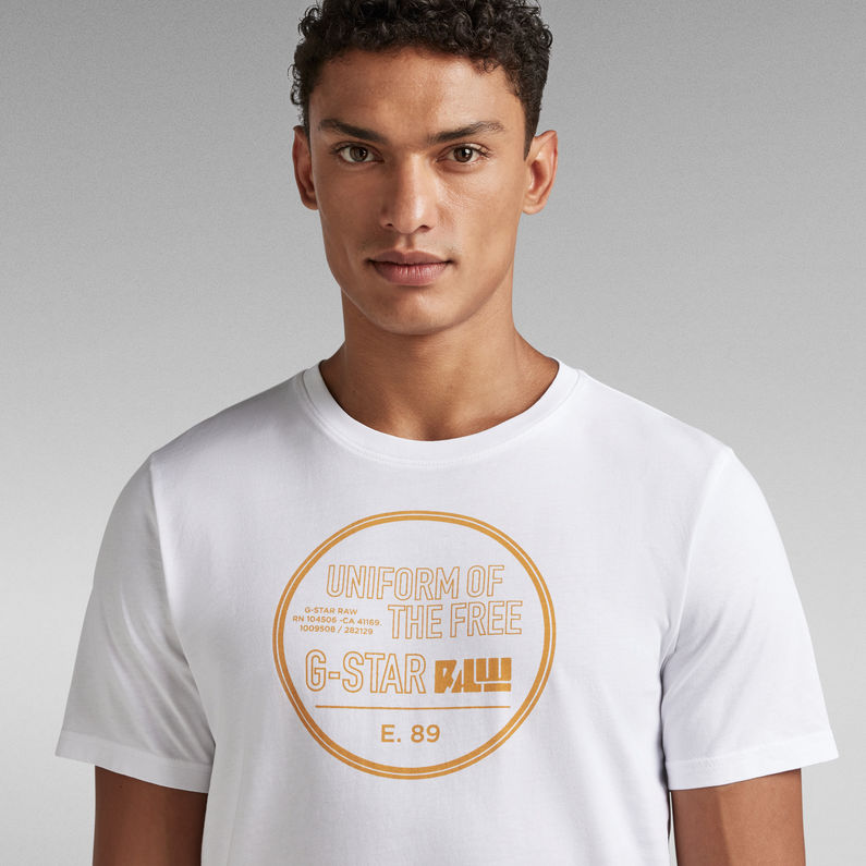 G-Star RAW® T-Shirt Chest Graphic Slim Blanc