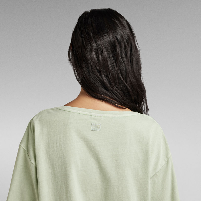 G-STAR® Overdyed Deep V-Neck Loose Top Green