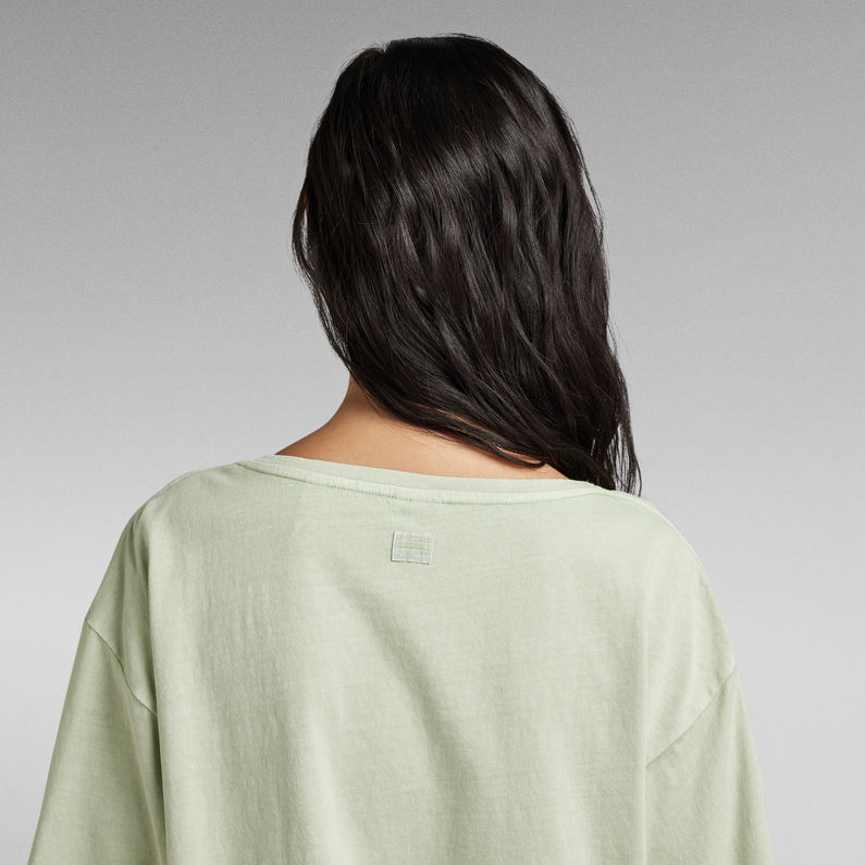 G-Star RAW® Diepe V-Hals Top Overdyed Loose Groen