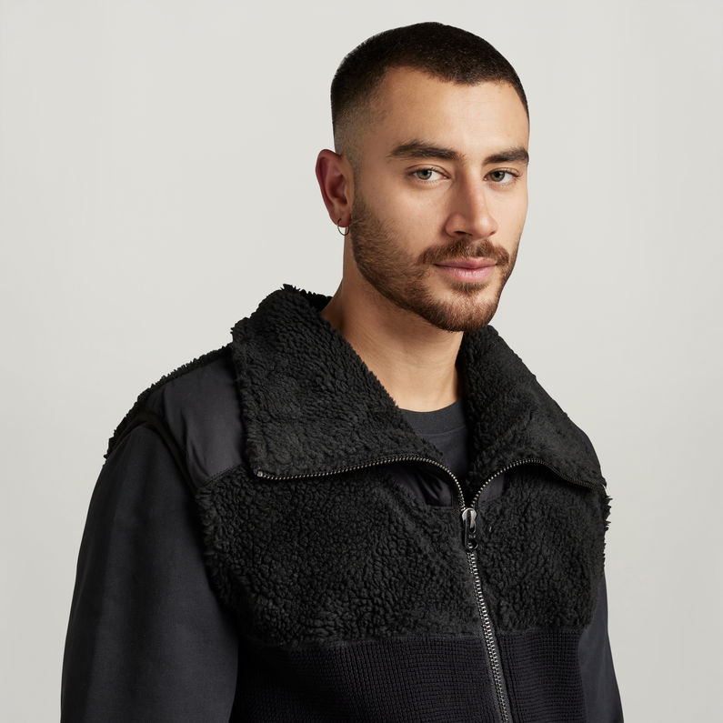 G-Star RAW® Dast Shearling Knitted Bodywarmer Black