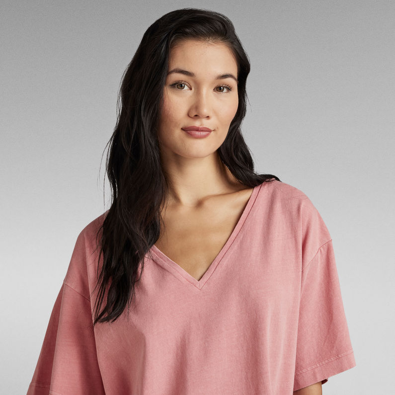 G-STAR® Diepe V-Hals Top Overdyed Loose Roze