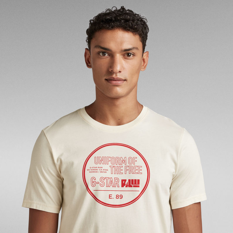 G-Star RAW® T-Shirt Chest Graphic Slim Blanc