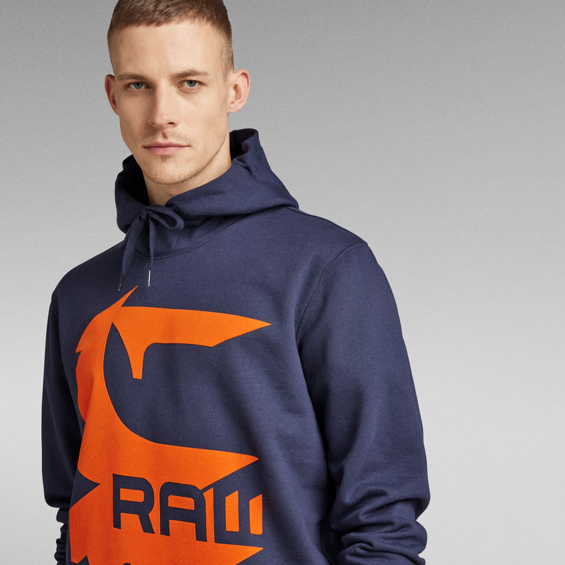 G-STAR® Sweat à capuche Shadow Drop Graphic Bleu foncé