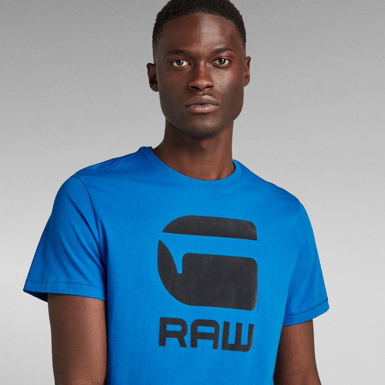 G-Star RAW® Camiseta Flock Hamburger Logo Azul intermedio