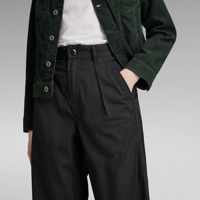 G-STAR® Chinos Pleated High Waist Negro
