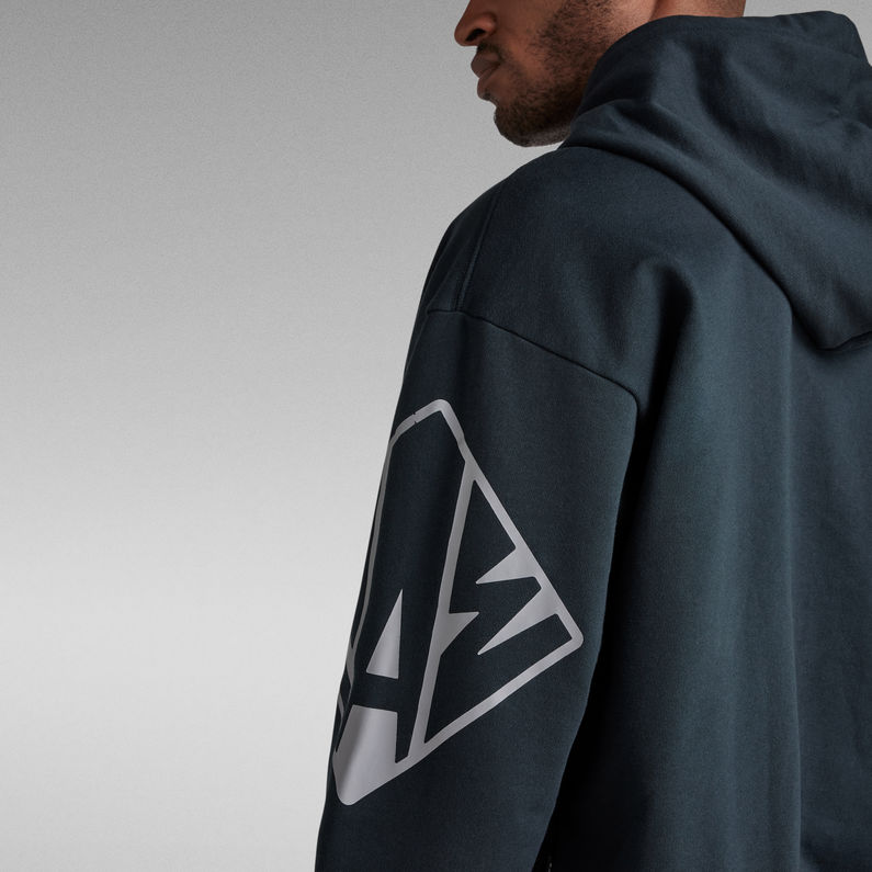 G-STAR® Sleeve Graphics Oversized Hoodie Donkerblauw