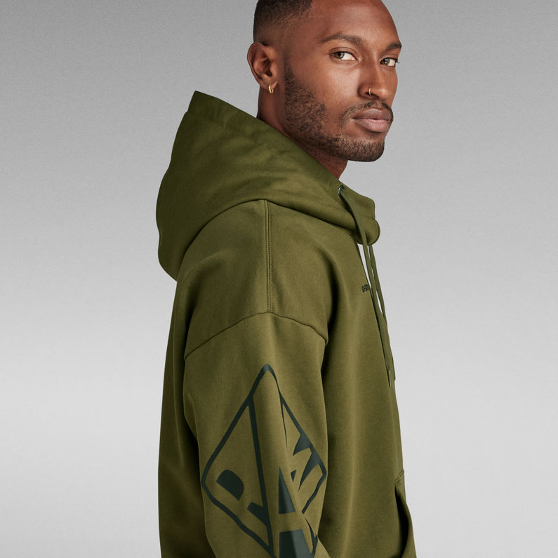G-STAR® Sleeve Graphics Oversized Hoodie Green
