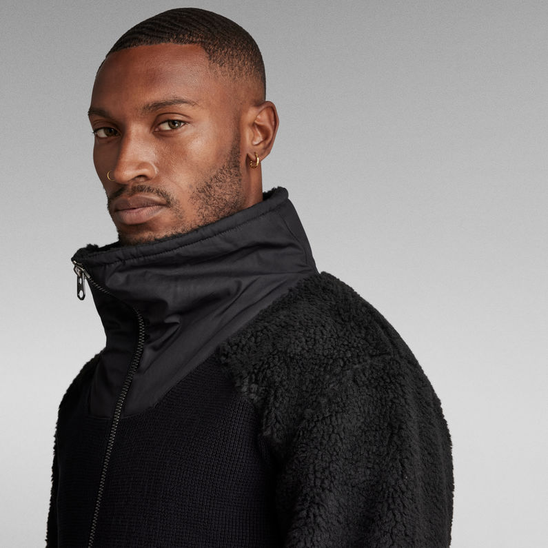 G-STAR® Dast Shearling Zip Thru Strickjacke Schwarz