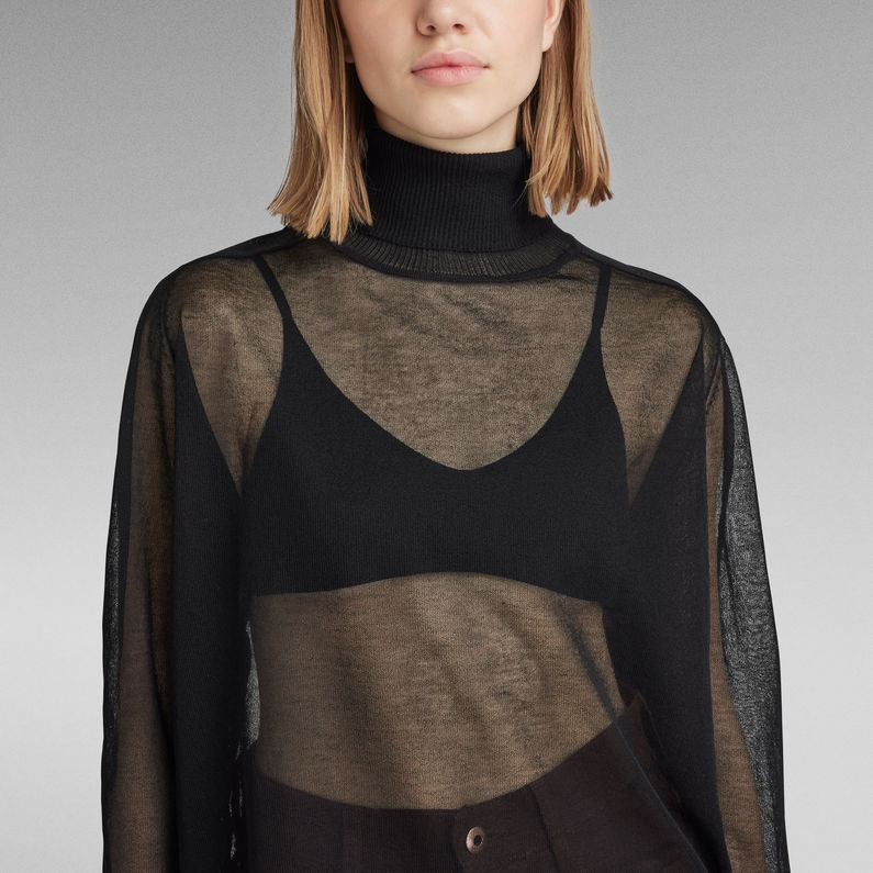 G-Star RAW® Sheer Loose Turtle Knitted Sweater Black