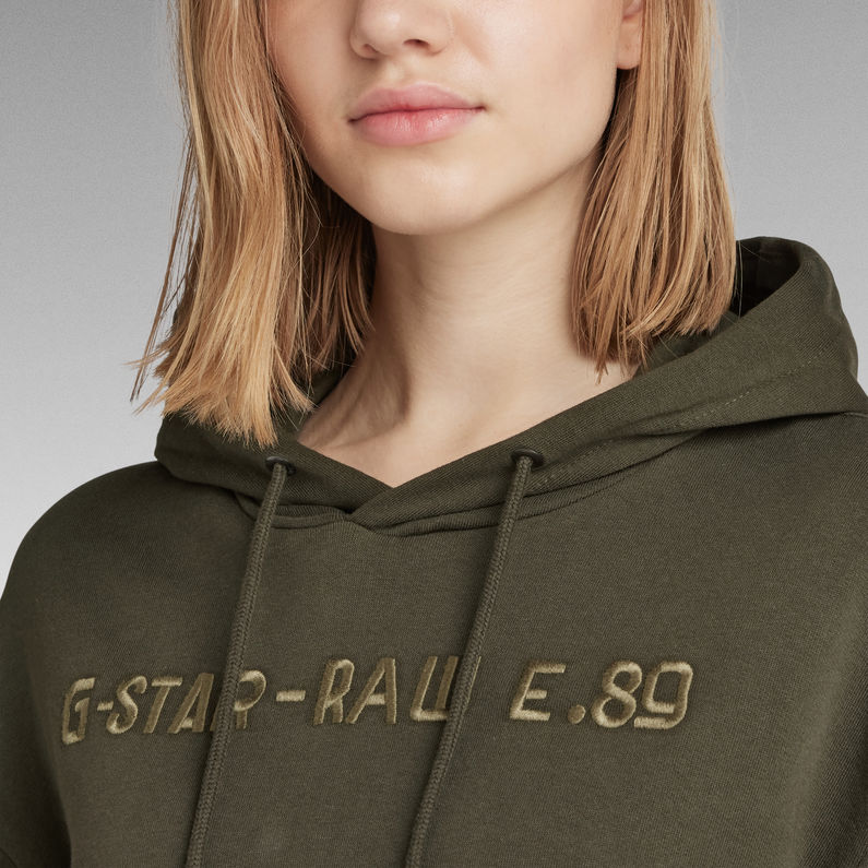 G-STAR® Graphic Zip Hooded Sweater Kleid Grau