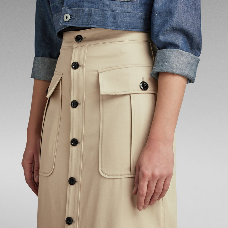 g-star-raw-button-down-long-pocket-maxi-skirt-beige