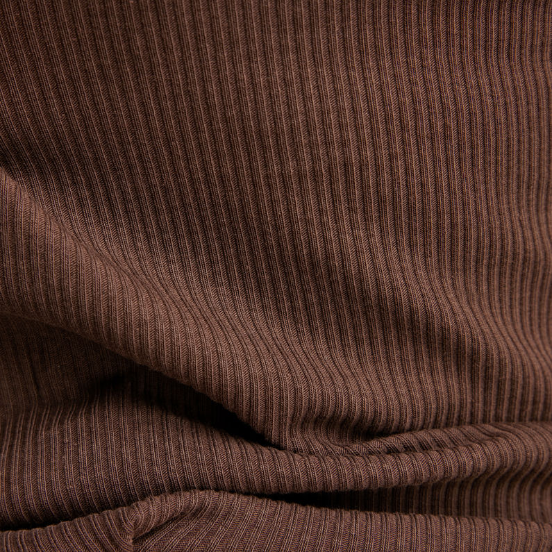 G-STAR® Slim Rib Jurk Korte Col Bruin