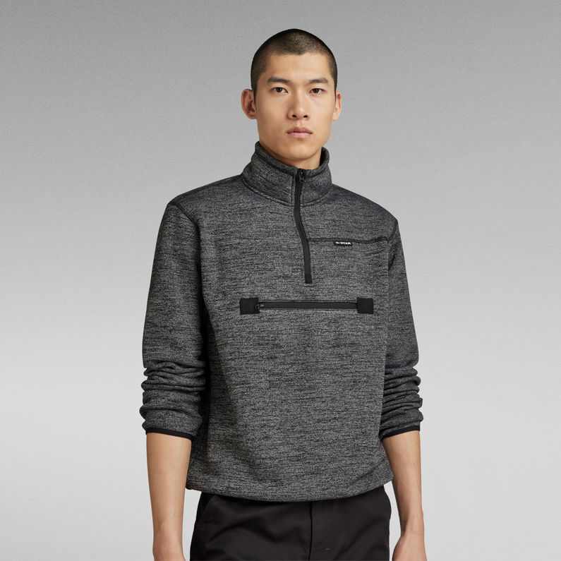 G-STAR® Fleece Half Zip Sweatshirt Schwarz