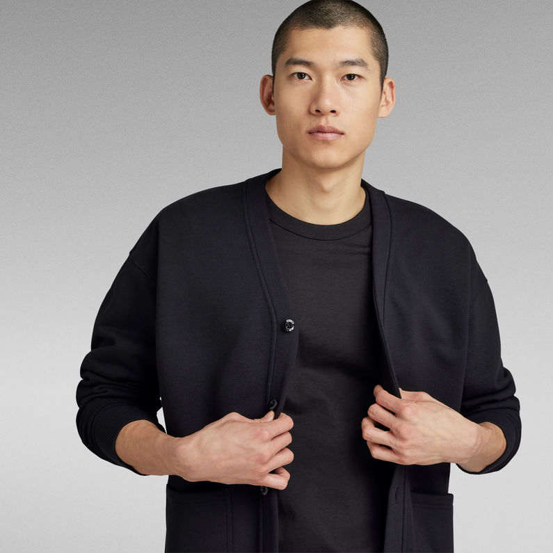 G-STAR® Cardigan En Molleton Essential Relaxed Noir