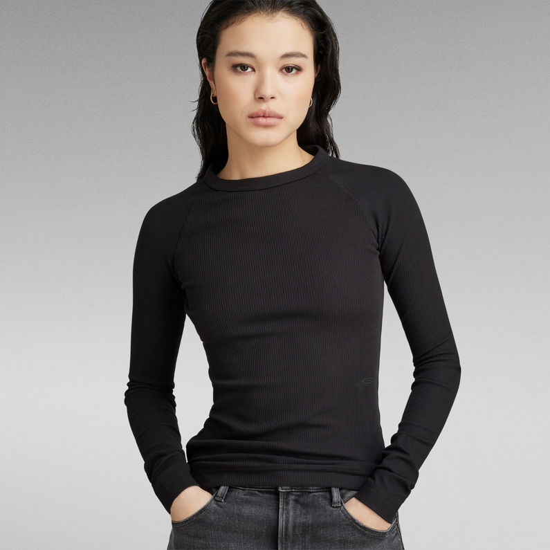 g-star-slim-rib-top-black