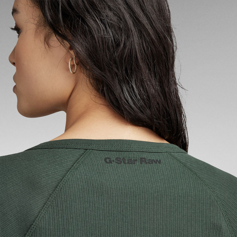 G-STAR® Slim Rib Henley Top Grau