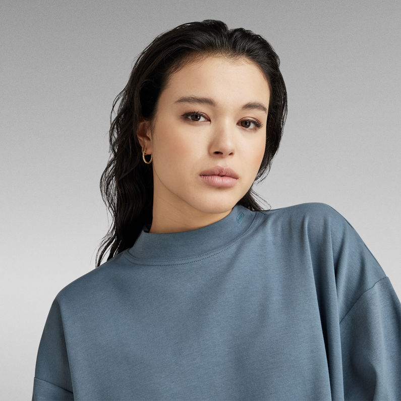 G-STAR® Oversized Moto Logo XXL Mock Top Grey