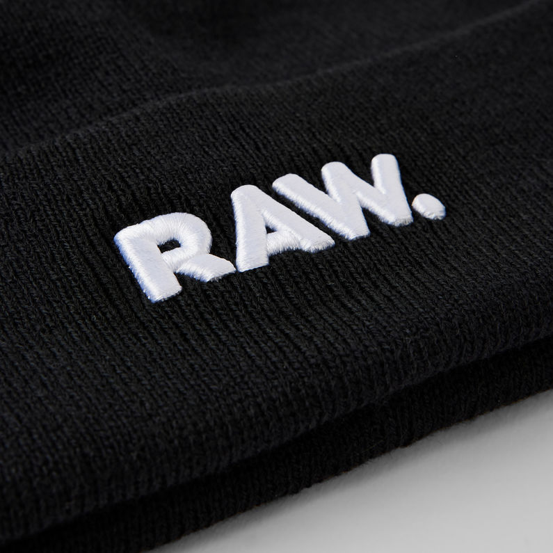 G-STAR® Effo Raw Long Beanie Black detail shot buckle