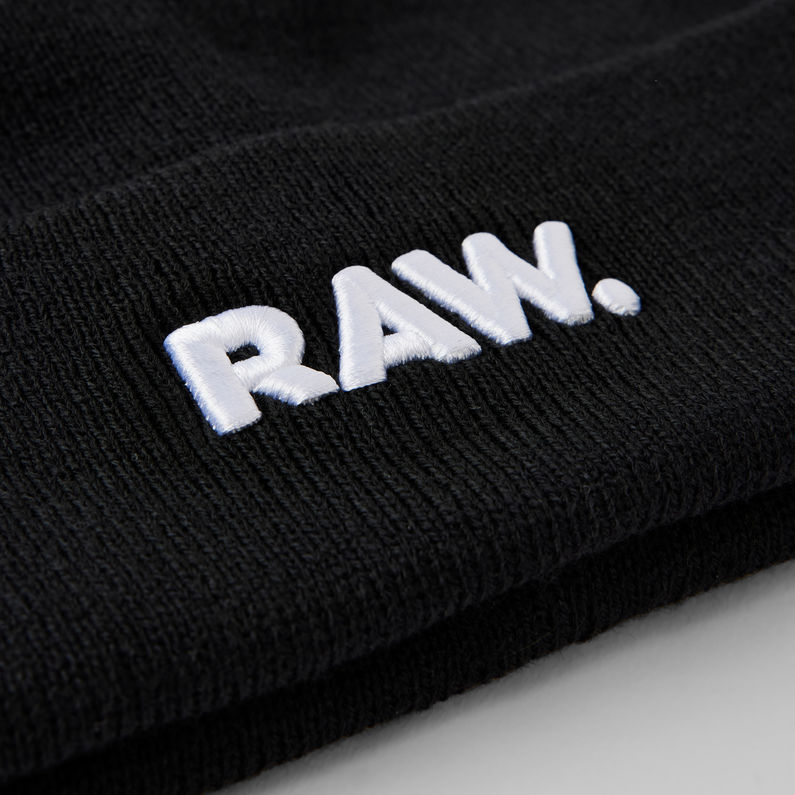 G-Star RAW® Effo Raw Long Beanie Schwarz detail shot buckle