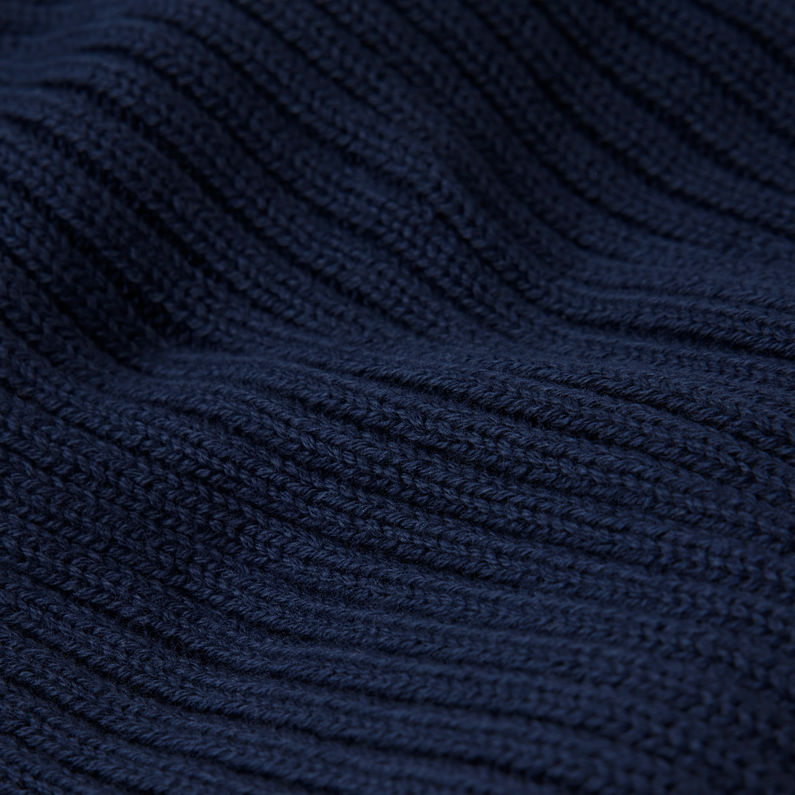 G-STAR® Rib Knit Beanie Donkerblauw fabric shot