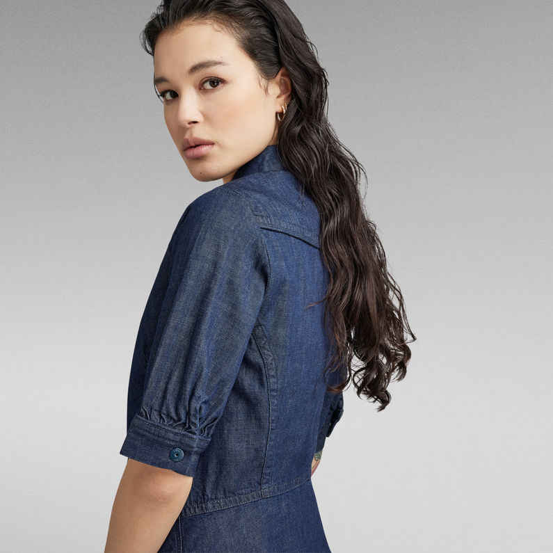 G-Star RAW® Western Kick Puff Slim Hemd Dunkelblau