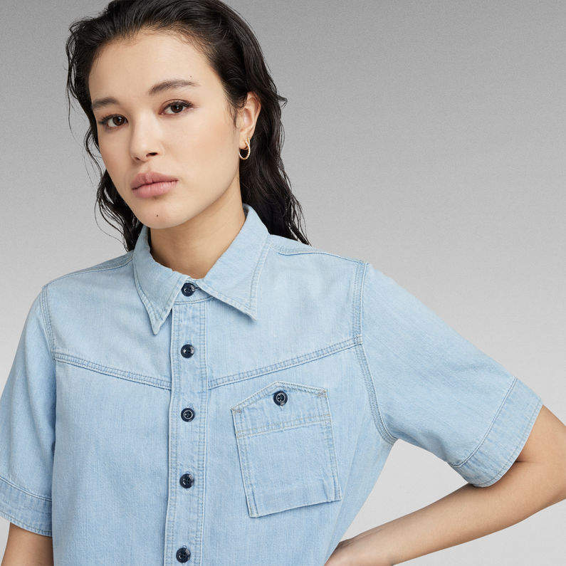 G-Star RAW® RAW Utility 1-Pocket Hemd Mittelblau