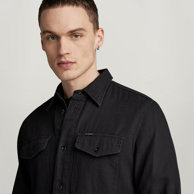 G-Star RAW® Camisa Marine Slim Negro