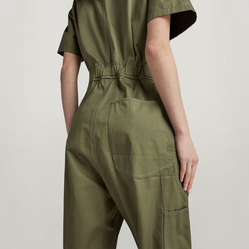 SHORT SLEEVE JUMPSUIT - Khaki