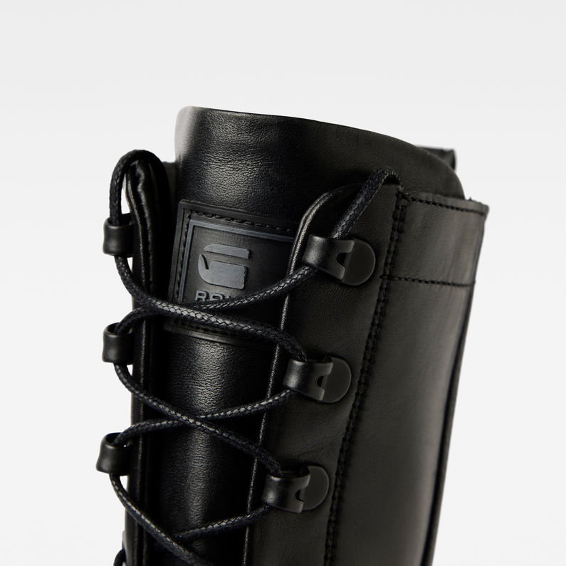 G-Star RAW® Kafey Performance High Leather Denim Stiefel Schwarz detail