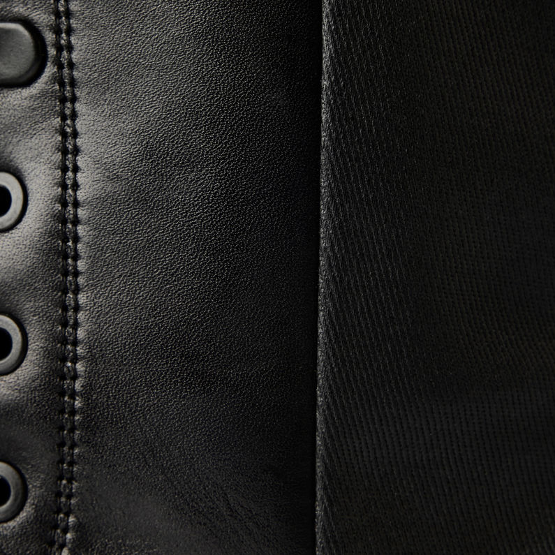 G-Star RAW® Kafey Performance High Lederen Denim Boots Zwart fabric shot